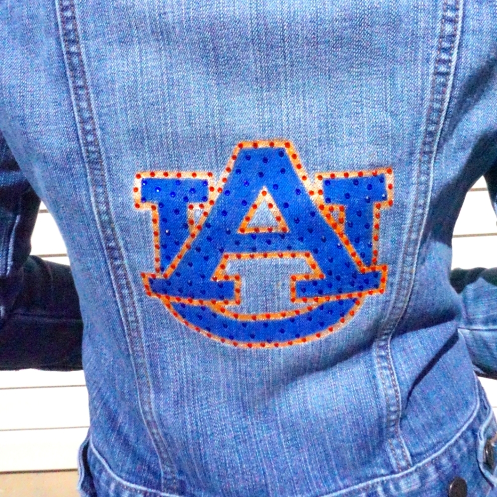 Auburn Logo Upcycled Denim Jacket